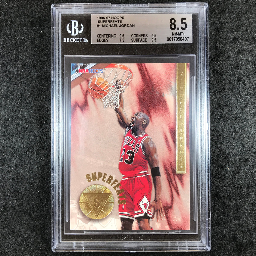 1996-97 Hoops MICHAEL JORDAN Superfeats #1 BGS 8.5 (497)