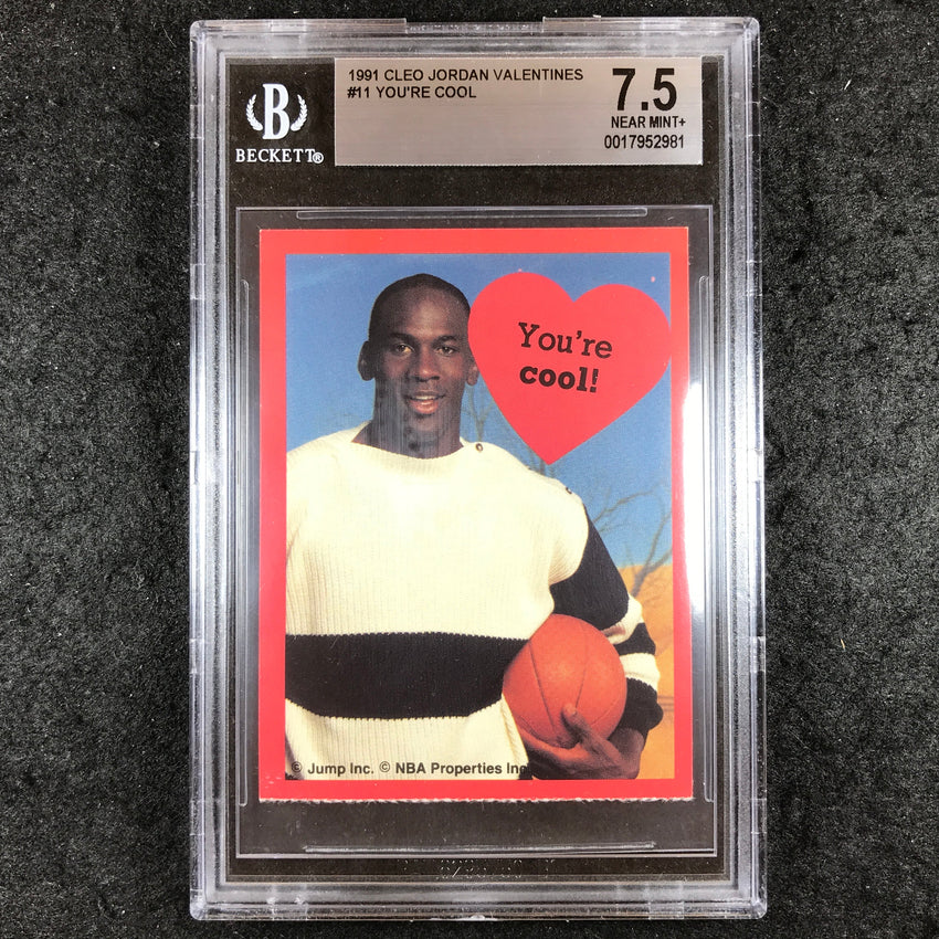 1991 Cleo MICHAEL JORDAN Valentines You're Cool #11 BGS 7.5 (981)