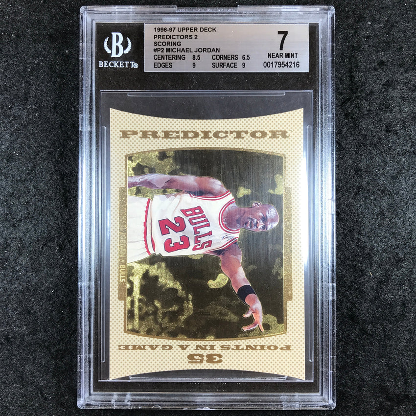 1996-97 Upper Deck MICHAEL JORDAN Predictors 2 Scoring Die-Cut #P2 BGS 7 (216)
