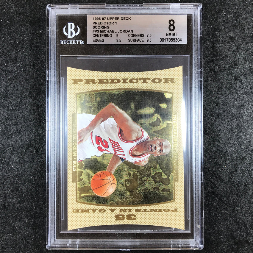 1996-97 Upper Deck MICHAEL JORDAN Predictors 1 Scoring Die-Cut #P3 BGS 8 (304)