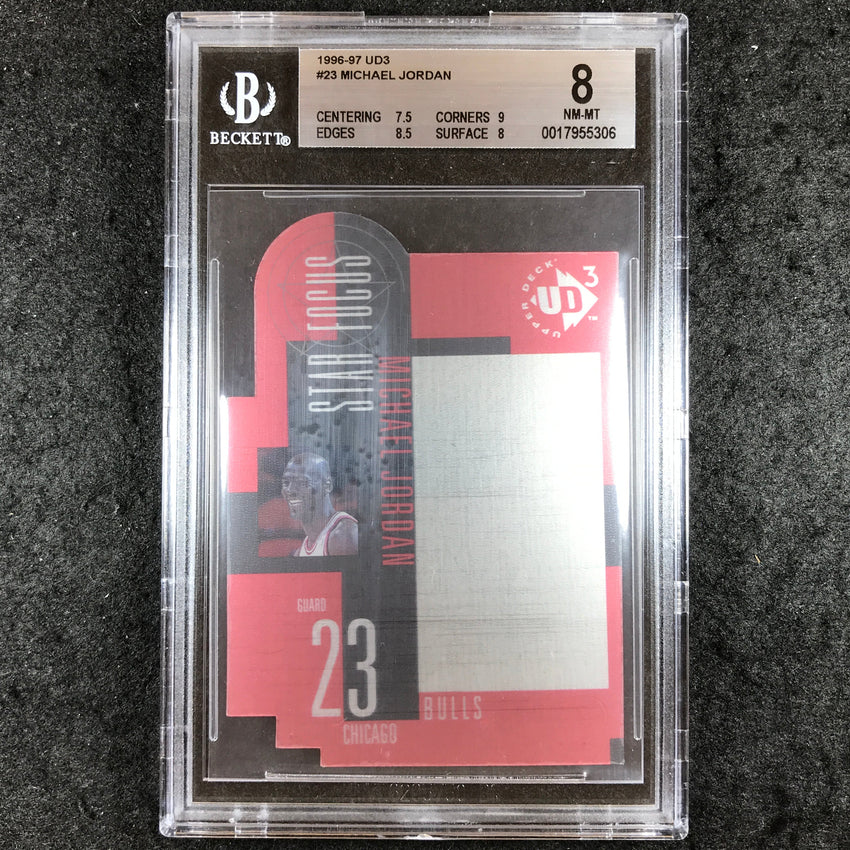 1996-97 UD3 MICHAEL JORDAN Star Focus Die-Cut #23 BGS 8 (306)