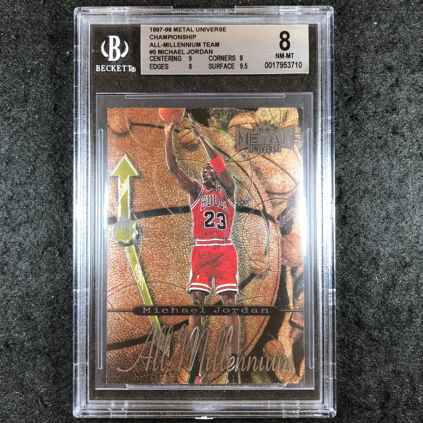 1997-98 Metal Universe MICHAEL JORDAN Championship All-Millennium #5 BGS 8 (710)