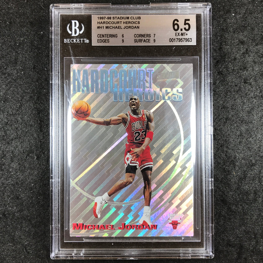 1997-98 Stadium Club MICHAEL JORDAN Hardcourt Heroics #H1 BGS 6.5 (963)