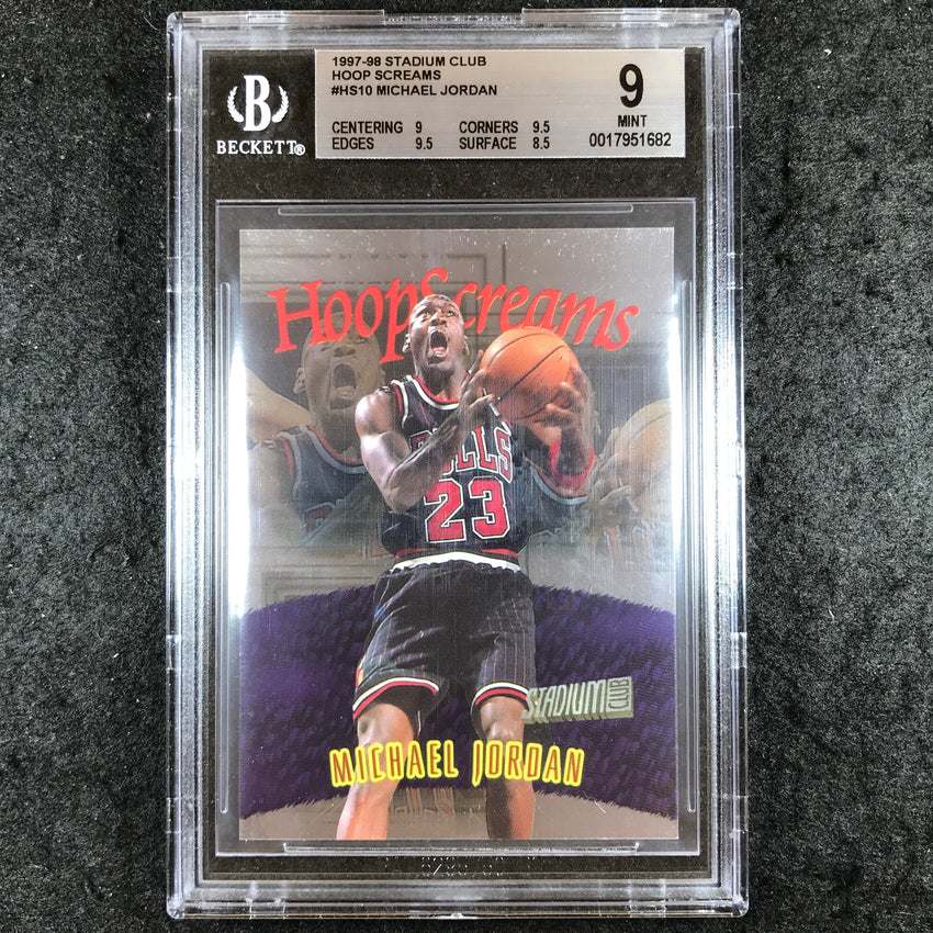 1997-98 Stadium Club MICHAEL JORDAN Hoop Screams #HS10 BGS 9 (682)