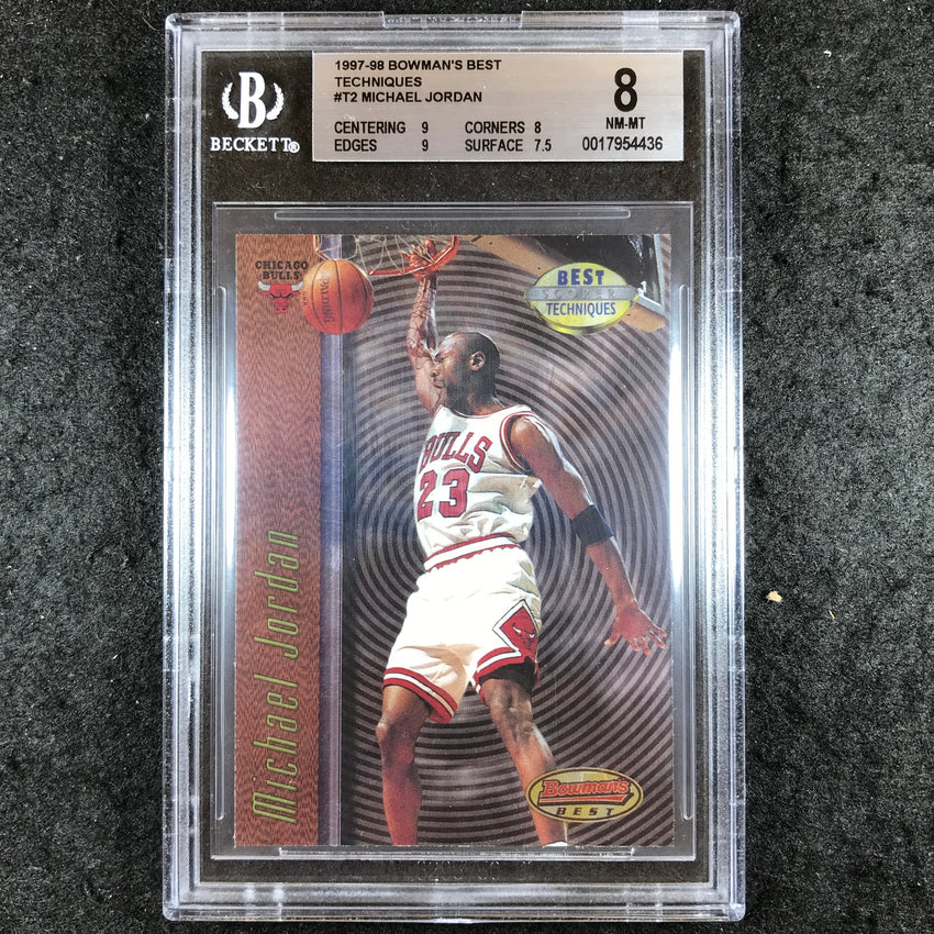 1997-98 Bowman's Best MICHAEL JORDAN Techniques #T2 BGS 8 (436)