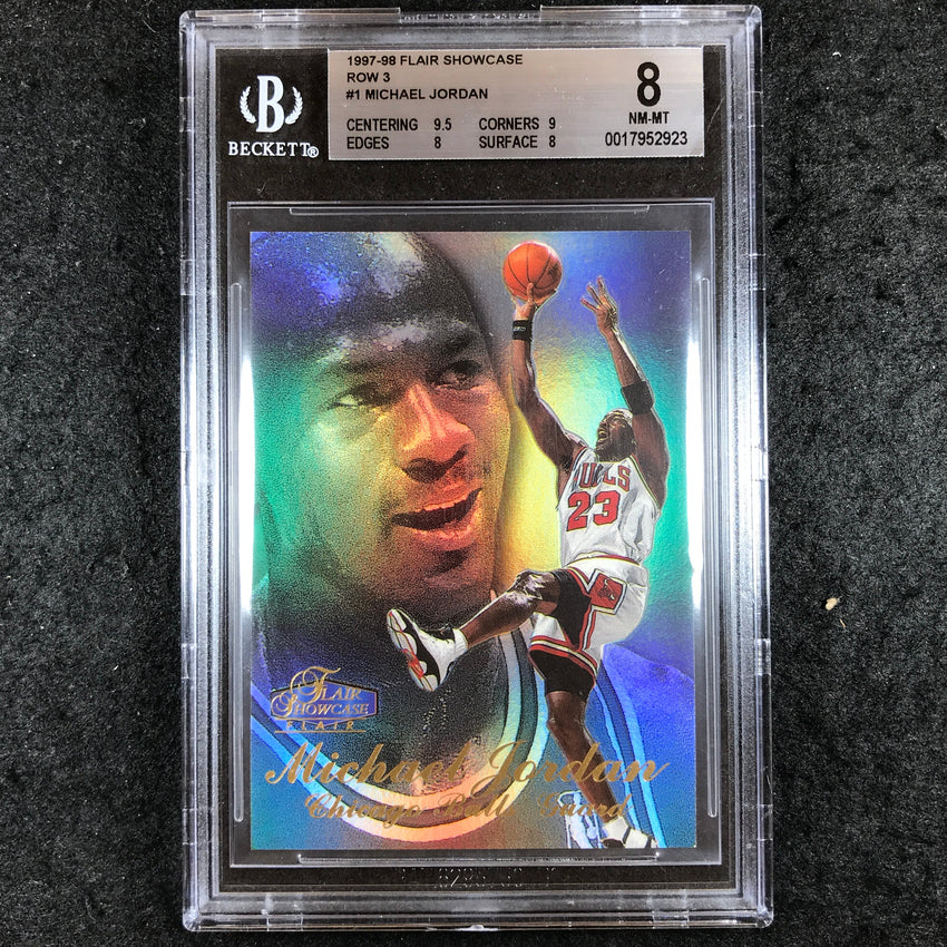 1997-98 Flair Showcase MICHAEL JORDAN Row 3 #1 BGS 8 (923)