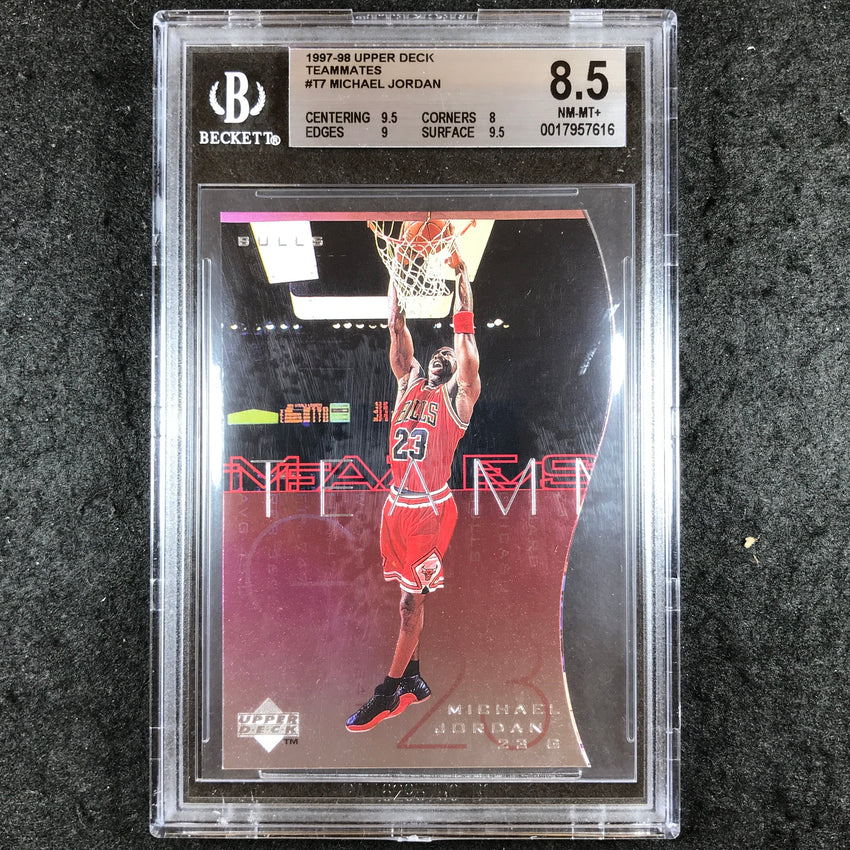1997-98 Upper Deck MICHAEL JORDAN Teammates Die-Cut #T7 BGS 8.5 (616)
