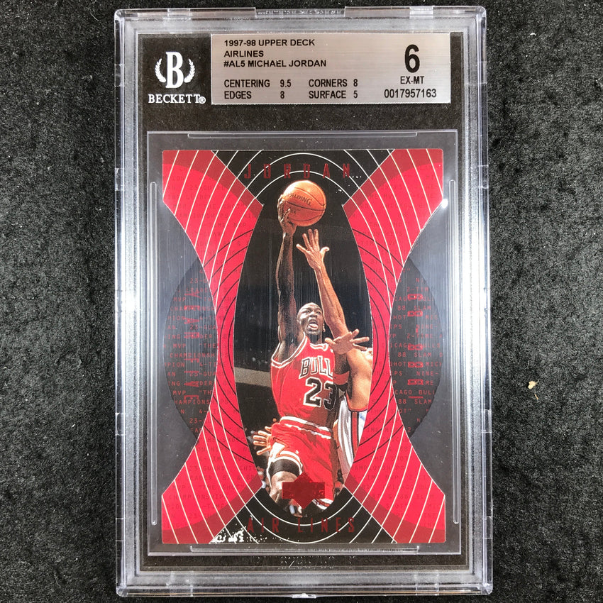1997-98 Upper Deck MICHAEL JORDAN Airlines Die-Cut #AL5 BGS 6 (163)