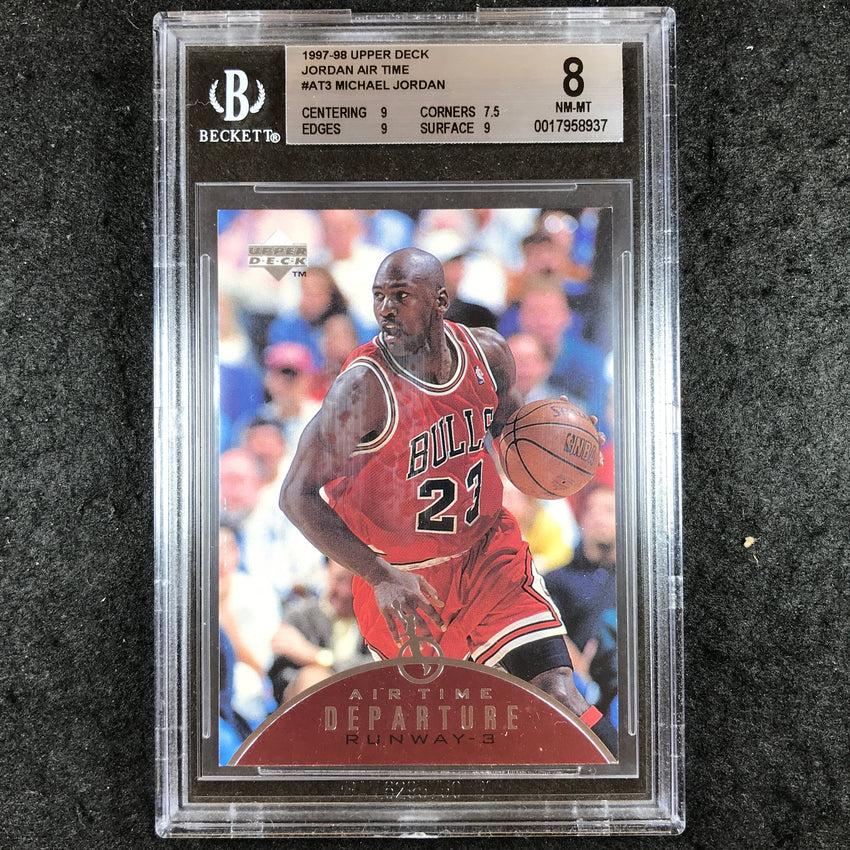 1997-98 Upper Deck MICHAEL JORDAN Jordan Air Time #AT3 BGS 8 (937)