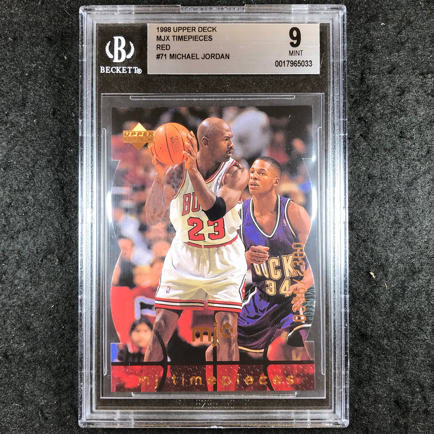 1998 Upper Deck MICHAEL JORDAN MJX Timepieces Red 336/2300 #71 BGS 9 (033)