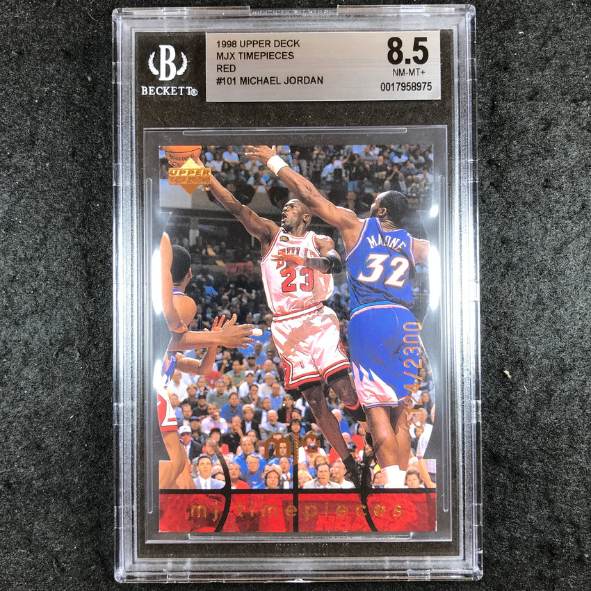 1998 Upper Deck MICHAEL JORDAN MJX Timepieces Red 2124/2300 #101 BGS 8.5 (975)