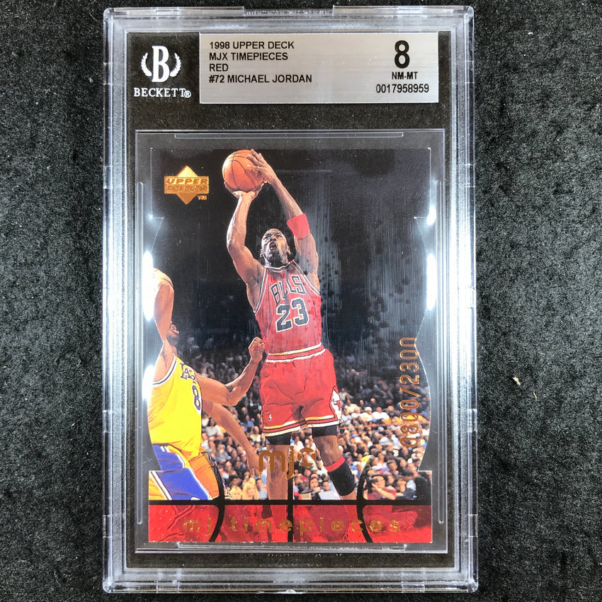 1998 Upper Deck MICHAEL JORDAN MJX Timepieces Red 800/2300 #72 BGS 8 (959)