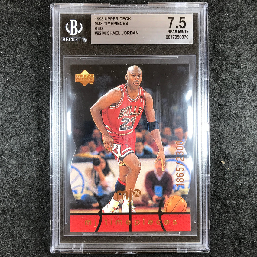 1998 Upper Deck MICHAEL JORDAN MJX Timepieces Red 1865/2300 BGS 7.5 (970)
