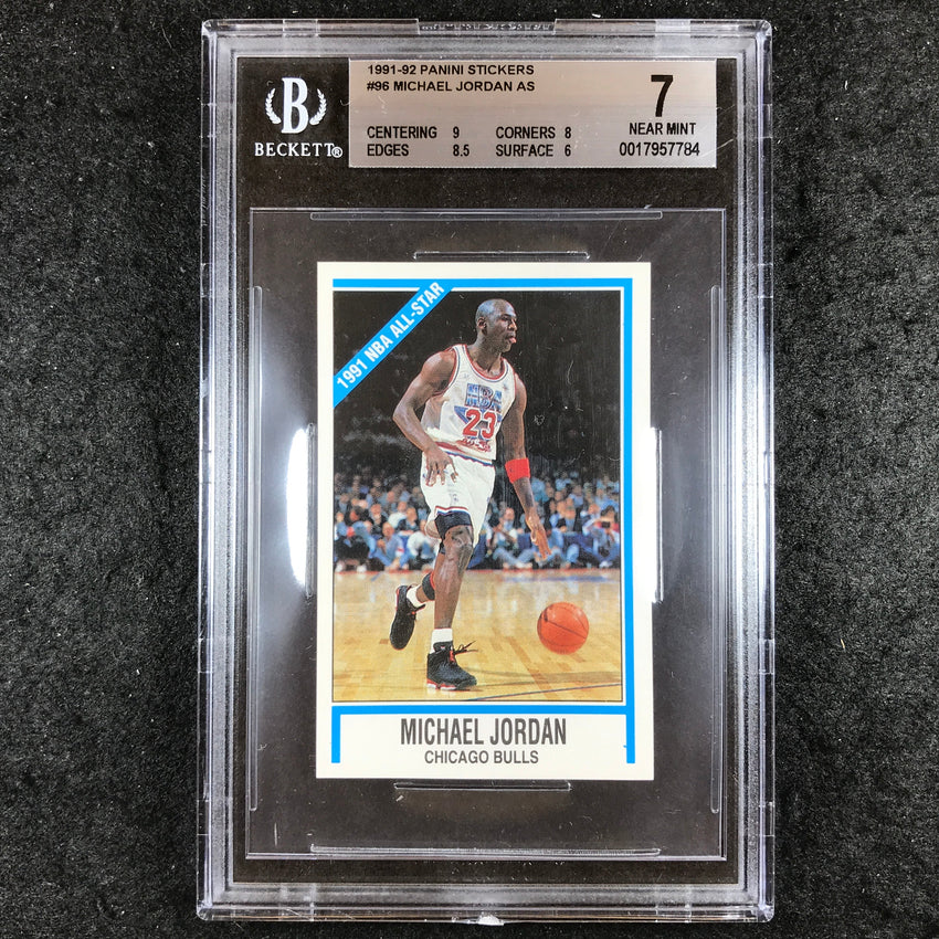 1991-92 Panini Stickers MICHAEL JORDAN 1991 All-Star #96 BGS 7 (784)
