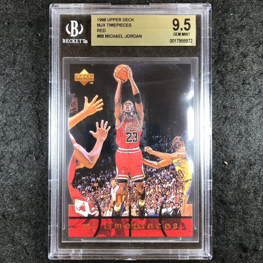 1998 Upper Deck MICHAEL JORDAN MJX Timepieces Red 2068/2300 #88 BGS 9.5 (972)