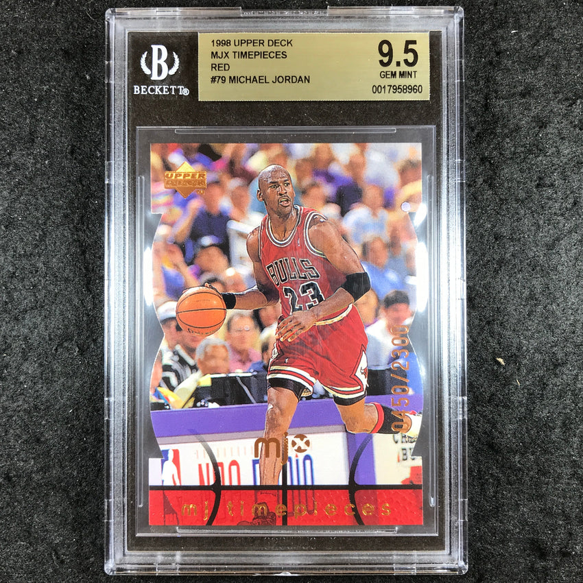 1998 Upper Deck MICHAEL JORDAN MJX Timepieces Red 450/2300 #79 BGS 9.5 (960)