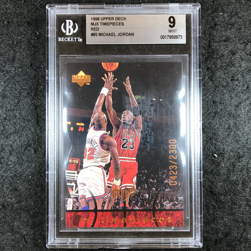 1998 Upper Deck MICHAEL JORDAN MJX Timepieces Red 423/2300 #95 BGS 9 (973)