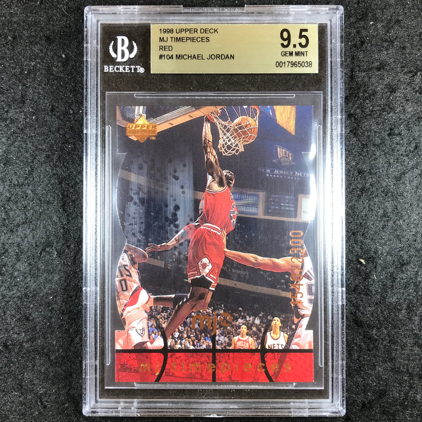 1998 Upper Deck MICHAEL JORDAN MJX Timepieces Red 1540/2300 #104 BGS 9.5 (038)