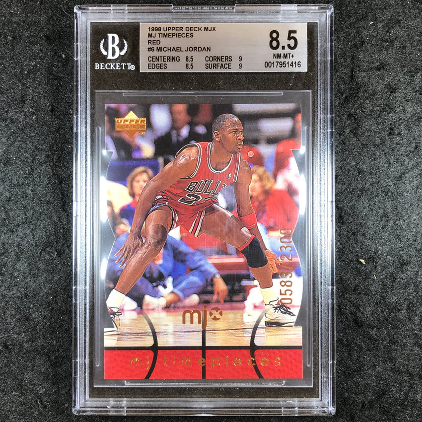 1998 Upper Deck MICHAEL JORDAN MJX Timepieces Red 583/2300 #6 BGS 8.5 (416)