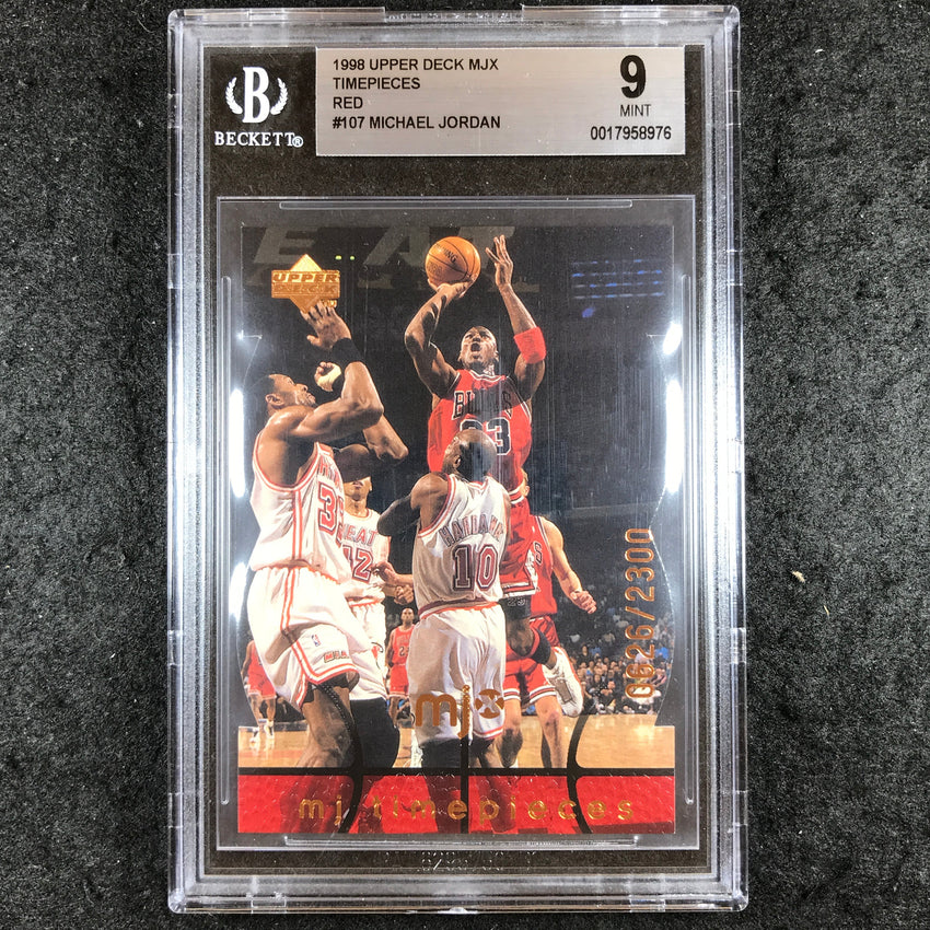 1998 Upper Deck MICHAEL JORDAN MJX Timepieces Red 626/2300 #107 BGS 9 (976)