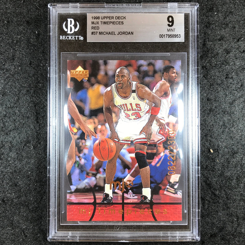 1998 Upper Deck MICHAEL JORDAN MJX Timepieces Red 822/2300 #37 BGS 9 (953)
