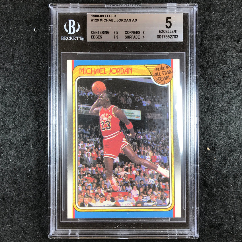 1988-89 Fleer MICHAEL JORDAN All-Star Team #120 BGS 5 (703)