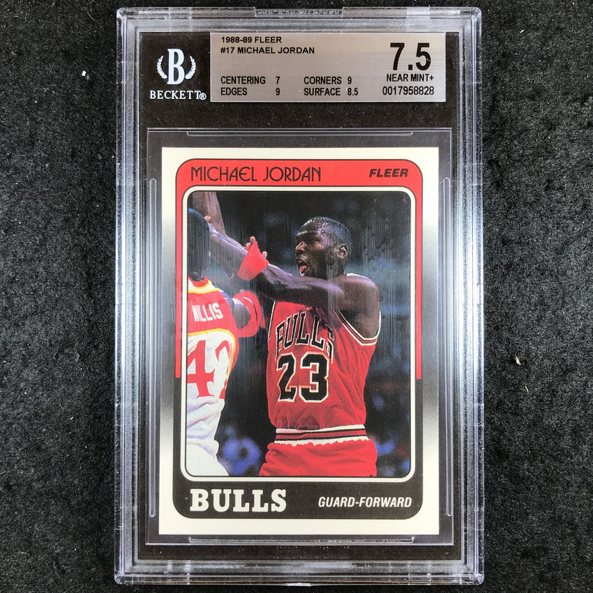 1988-89 Fleer MICHAEL JORDAN #17 BGS 7.5 (828)