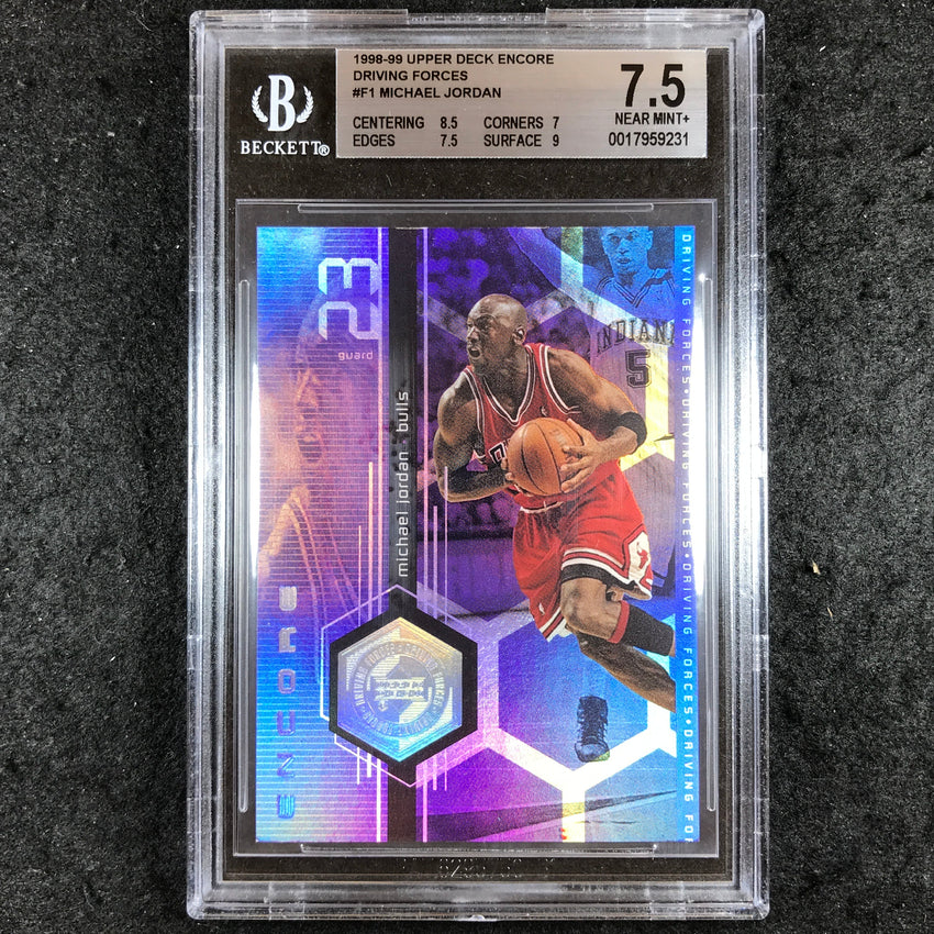 1998-99 Upper Deck Encore MICHAEL JORDAN Driving Forces #F1 BGS 7.5 (231)