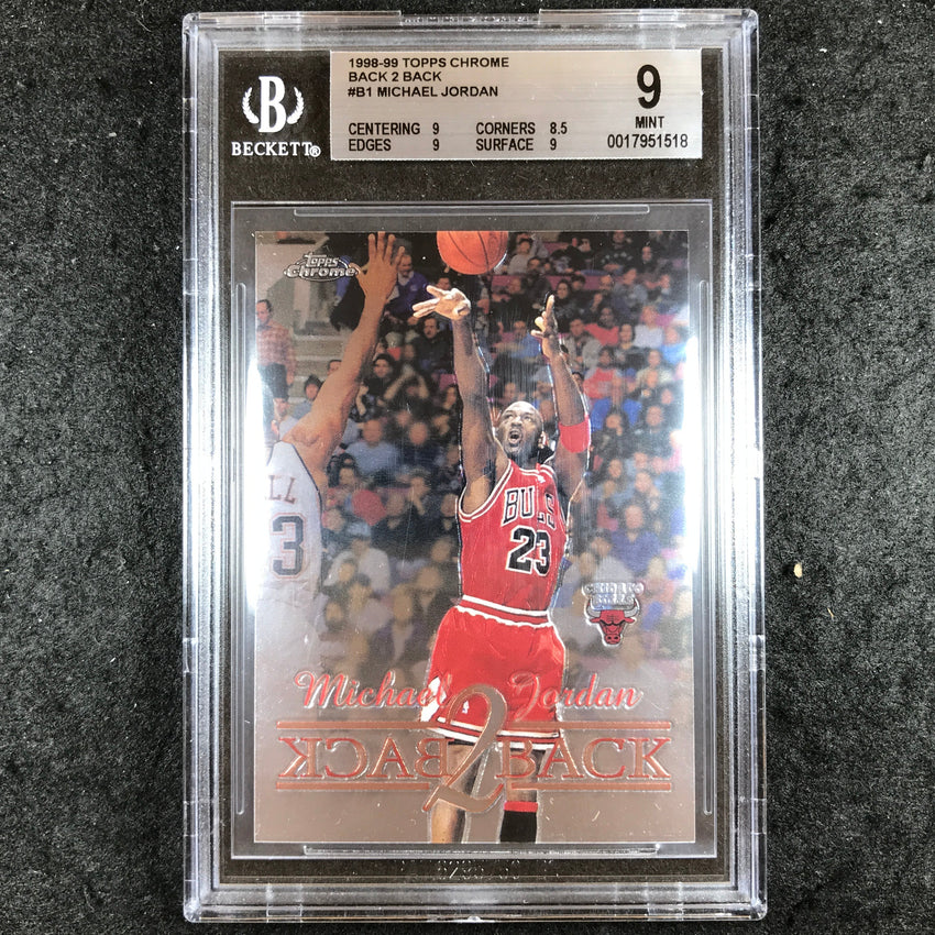 1998-99 Topps Chrome MICHAEL JORDAN Back 2 Back #B1 BGS 9 (518)