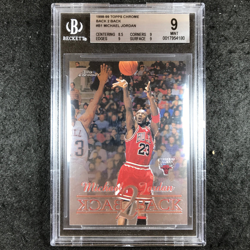 1998-99 Topps Chrome MICHAEL JORDAN Back 2 Back #B1 BGS 9 (180)