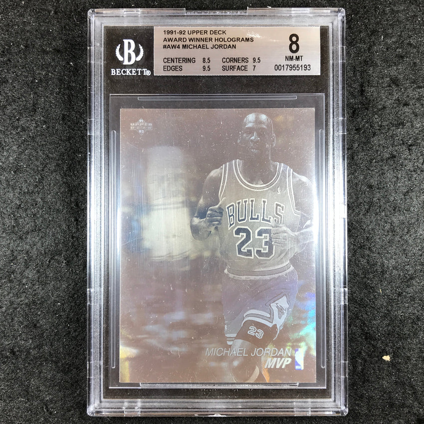 1991-92 Upper Deck MICHAEL JORDAN MVP Award Winner Holograms #AW4 BGS 8 (193)