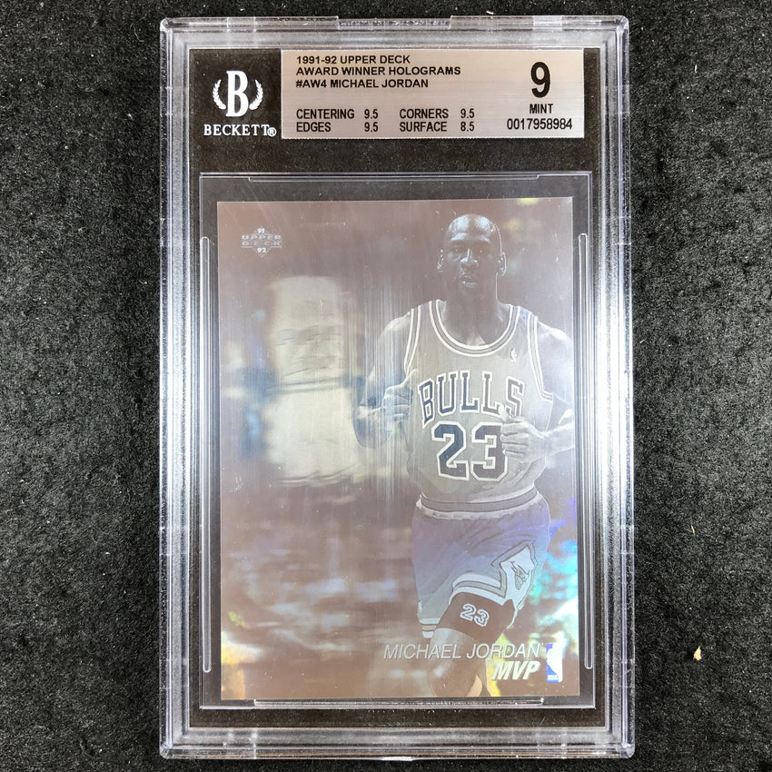 1991-92 Upper Deck MICHAEL JORDAN MVP Award Winner Holograms #AW4 BGS 9 (984)