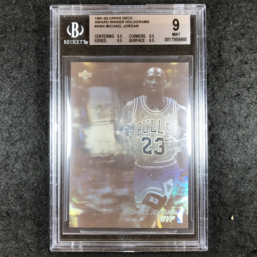 1991-92 Upper Deck MICHAEL JORDAN MVP Award Winner Holograms #AW4 BGS 9 (985)