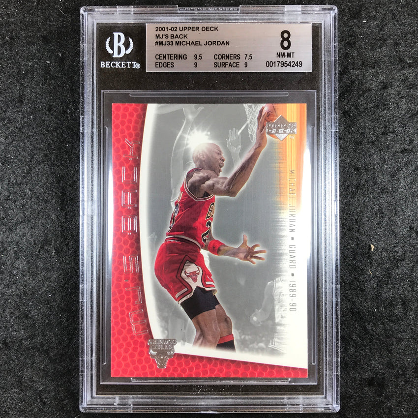 2001-02 Upper Deck MICHAEL JORDAN MJ'S Back #MJ33 BGS 8 (249)