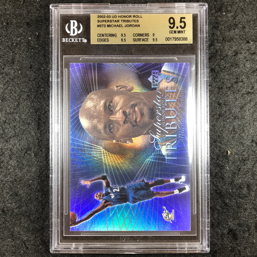 2002-03 UD Honor Roll MICHAEL JORDAN Superstar Tributes #ST2 BGS 9.5 (388)