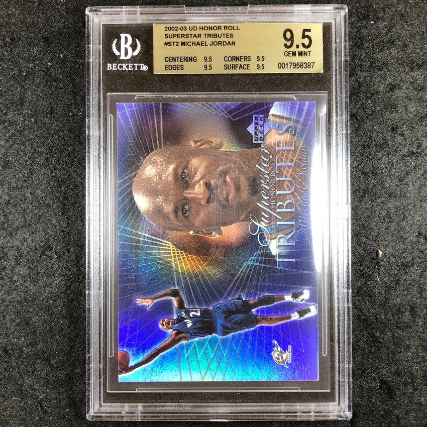 2002-03 UD Honor Roll MICHAEL JORDAN Superstar Tributes #ST2 BGS 9.5 (387)
