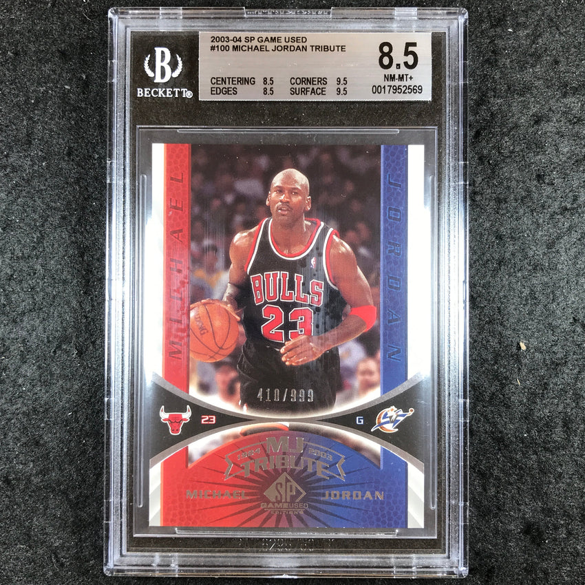 2003-04 SP Game Used MICHAEL JORDAN Tribute 410/999 #100 BGS 8.5 (569)