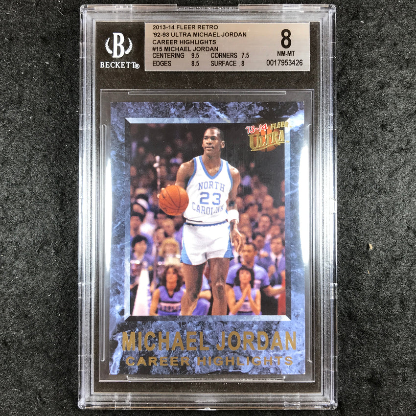 2013-14 Fleer Retro MICHAEL JORDAN '92-93 Ultra Highlights #15 BGS 8 (426)
