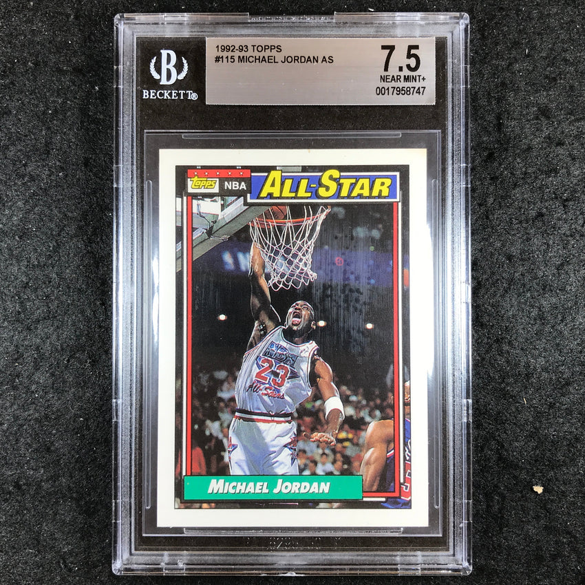 1992-93 Topps MICHAEL JORDAN All-Star #115 BGS 7.5 (747)