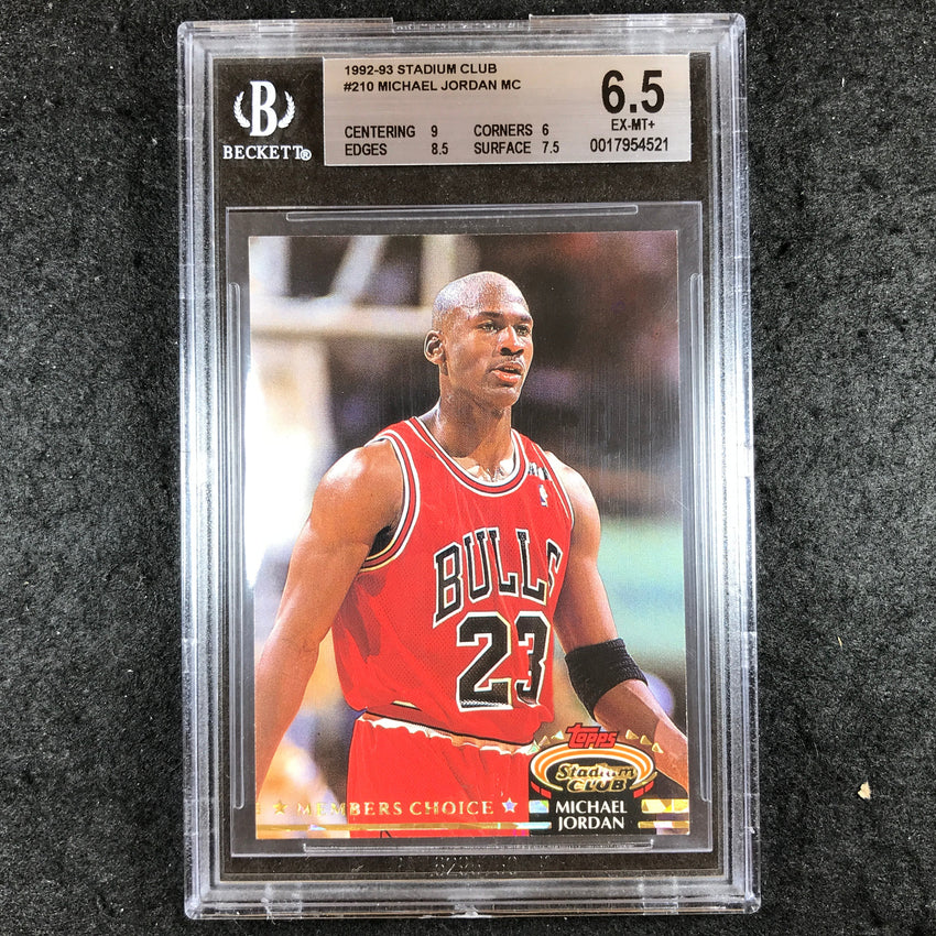 1992-93 Stadium Club MICHAEL JORDAN Member's Choice #210 BGS 6.5 (521)