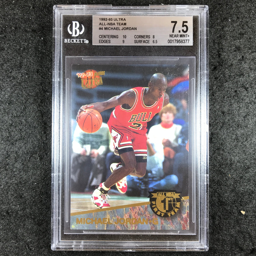 1992-93 Fleer Ultra MICHAEL JORDAN All-NBA Team #4 BGS 7.5 (377)