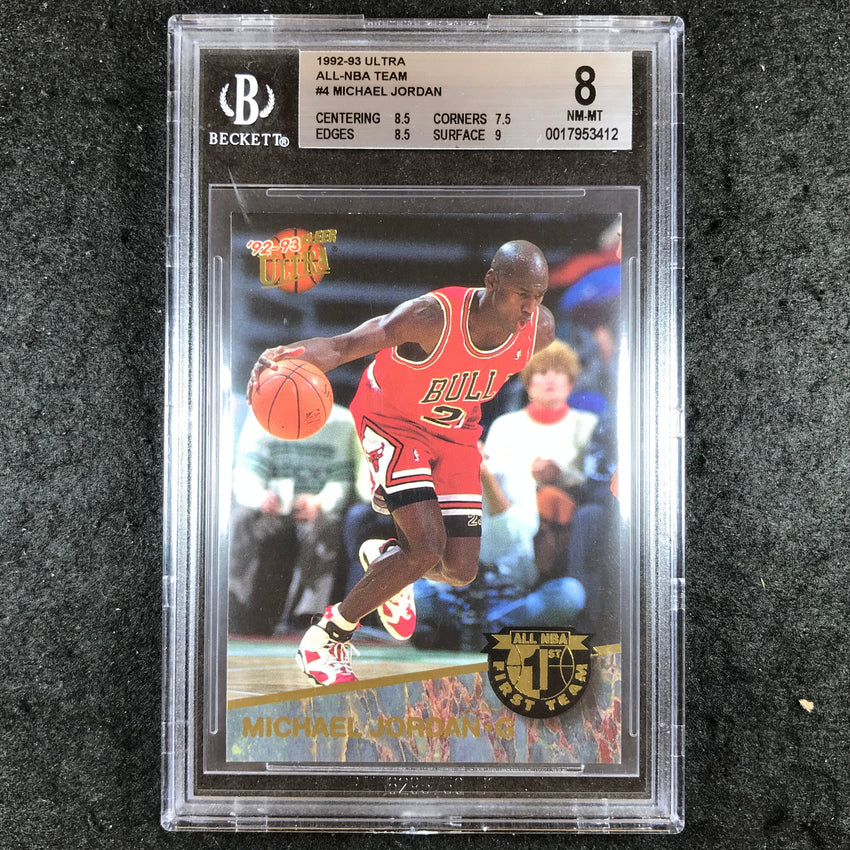 1992-93 Fleer Ultra MICHAEL JORDAN All-NBA Team #4 BGS 8 (412)