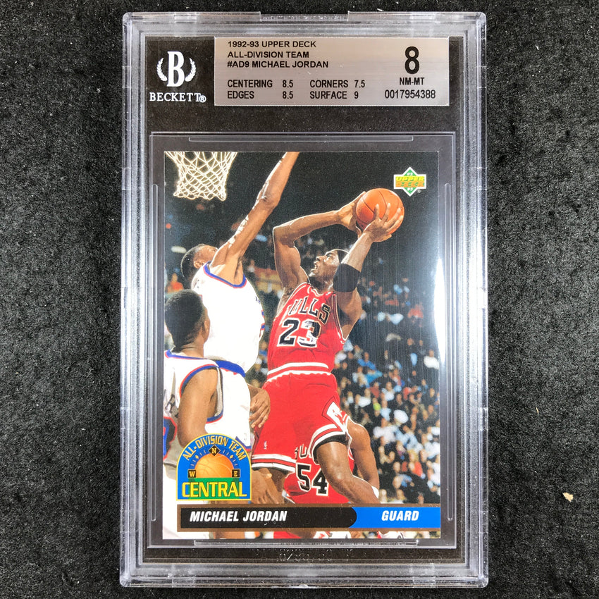 1992-93 Upper Deck MICHAEL JORDAN All-Division Team #AD9 BGS 8 (388)