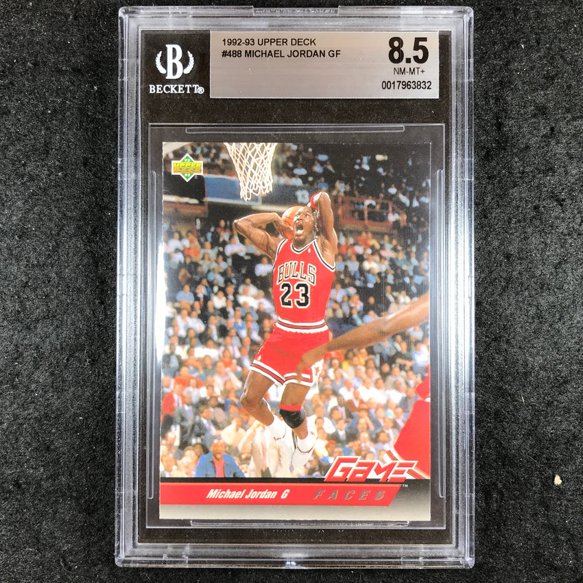 1992-93 Upper Deck MICHAEL JORDAN Game Faces GF #488 BGS 8.5 (832)