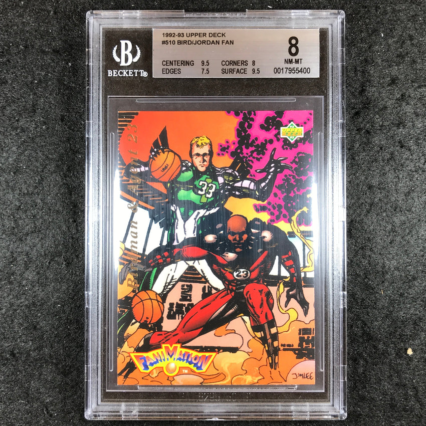 1992-93 Upper Deck MICHAEL JORDAN LARRY BIRD FaniMation #510 BGS 8 (400)