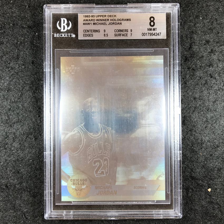 1992-93 Upper Deck MICHAEL JORDAN Scoring Award Winner Hologram #AW1 BGS 8 (247)