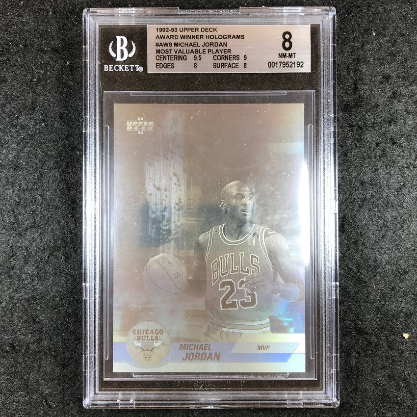 1992-93 Upper Deck MICHAEL JORDAN MVP Award Winner Holograms #AW9 BGS 8 (192)