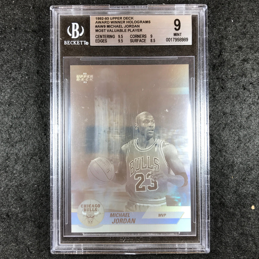 1992-93 Upper Deck MICHAEL JORDAN MVP Award Winner Holograms #AW9 BGS 9 (989)
