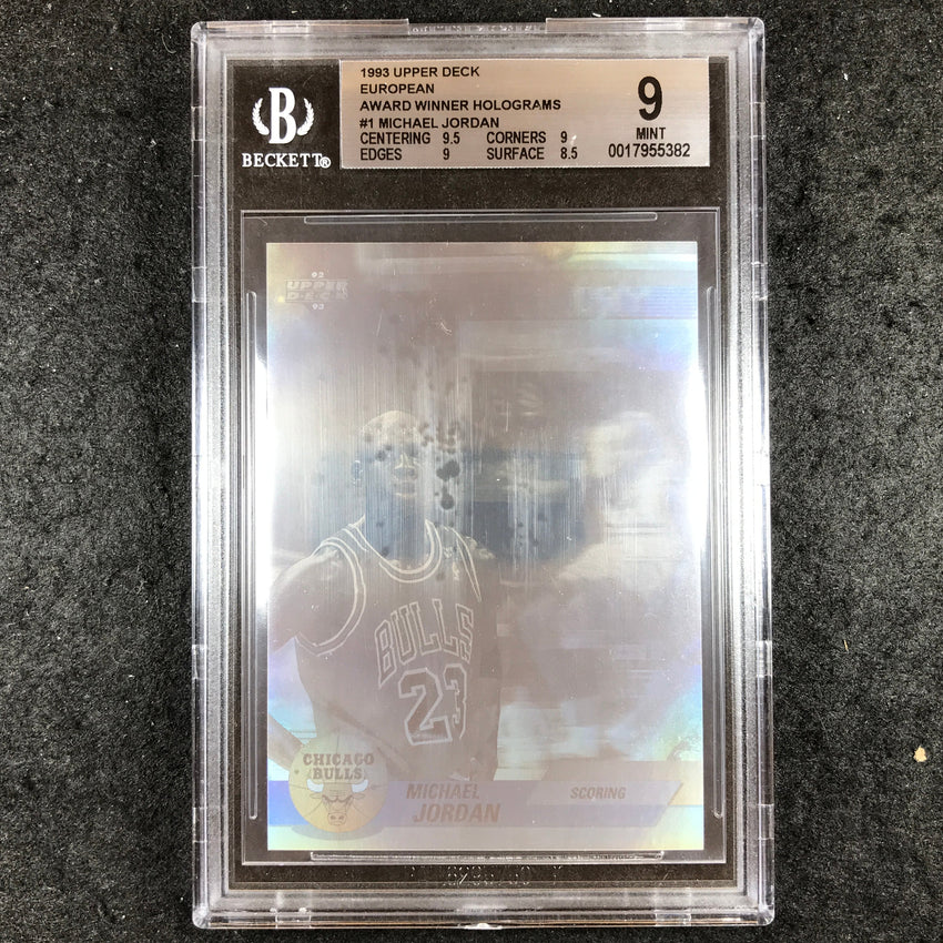 1993 Upper Deck MICHAEL JORDAN European Scoring Winner Hologram #1 BGS 9 (382)