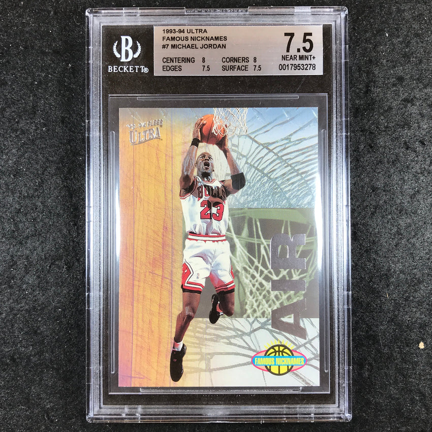 1993-94 Fleer Ultra MICHAEL JORDAN Famous Nicknames "Air" #7 BGS 7.5 (278)